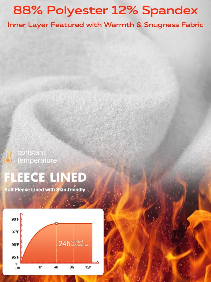 DEVOROPA Youth Boys Compression Thermal Shirt Long Sleeve Kids Fleece Baselayer Soccer Baseball Undershirt White M - Image 5